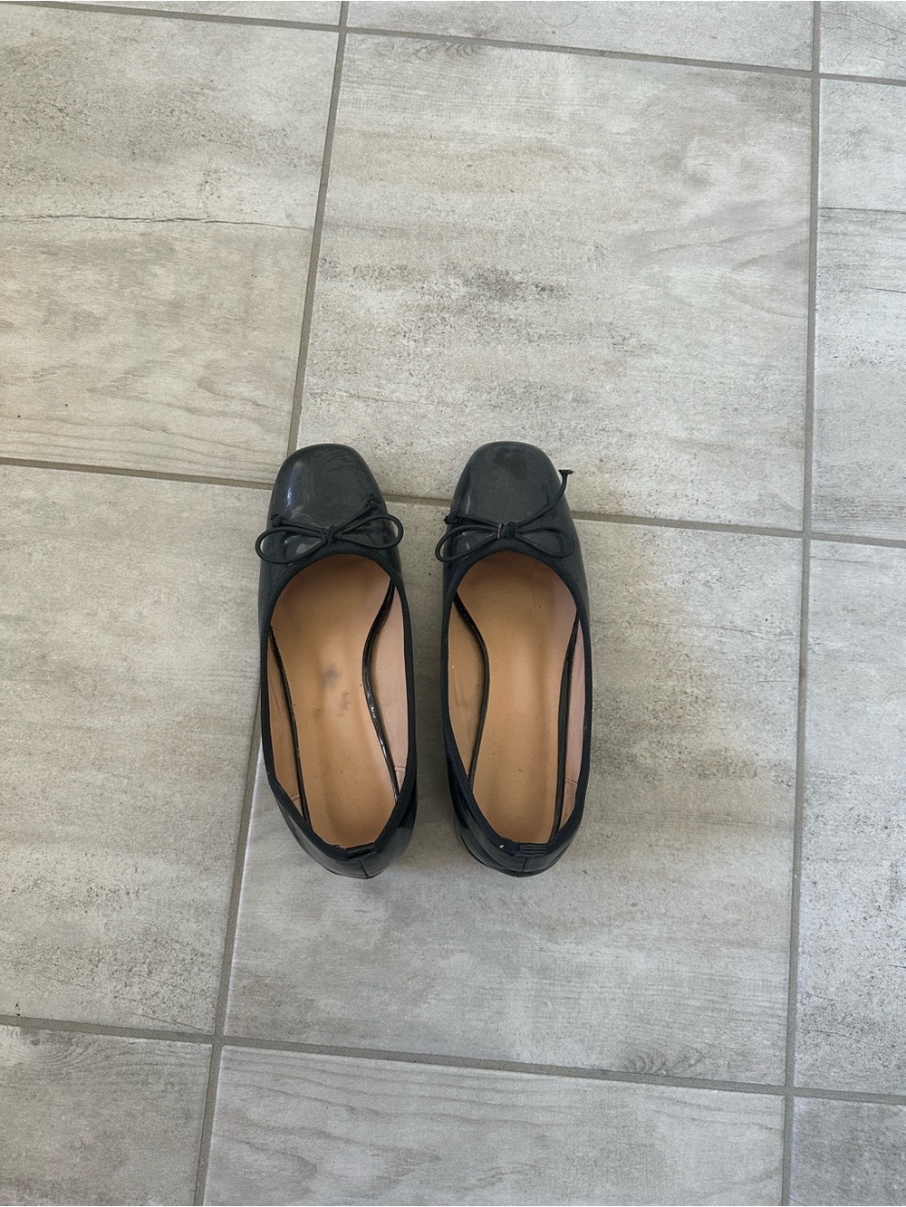 Women's Black Ballet Flats with Bow